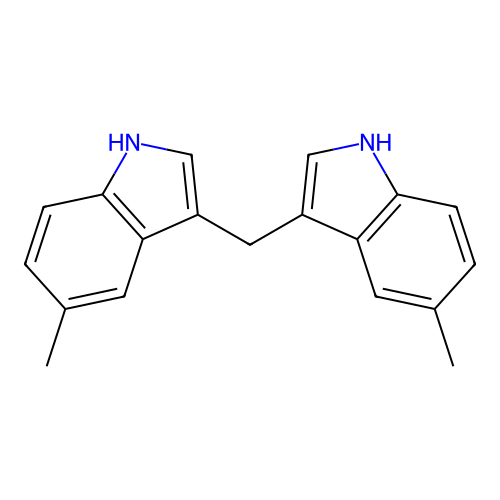 1H-Indole, 3,3'-methylenebis[5-methyl- structure