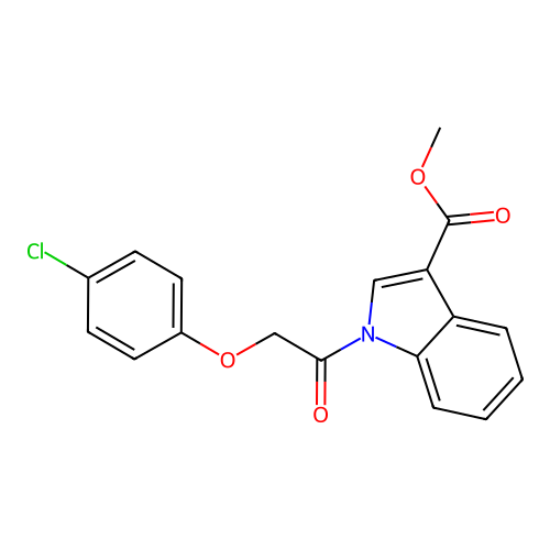 Methyl 1-(2-(4-chlorophenoxy)acetyl)-1H-indole-3-carboxylate structure