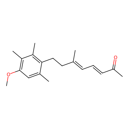 (3E,5E)-8-(4-methoxy-2,3,6-trimethylphenyl)-6-methylocta-3,5-dien-2-one structure