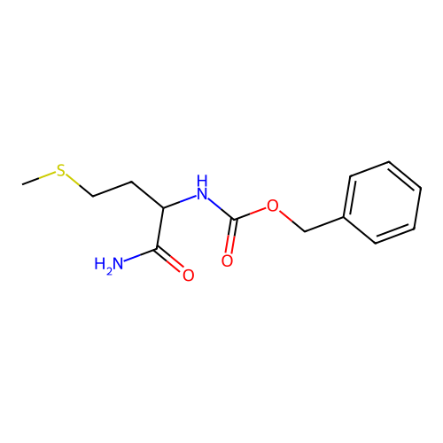 Nalphabenzyloxycarbonyl-DL-methionine amide structure