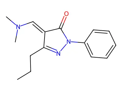 2-Pyrazolin-5-one, 4-dimethylaminomethylene-1-phenyl-3-propyl- structure