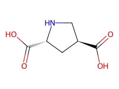 (2R,4S)-pyrrolidine-2,4-dicarboxylic acid structure