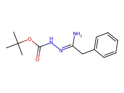 tert-butyl N-[(1-amino-2-phenylethylidene)amino]carbamate structure