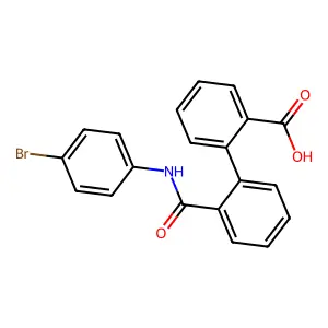 2-[2-[(4-Bromophenyl)carbamoyl]phenyl]benzoic acid structure