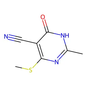 2-Methyl-4-(methylthio)-6-oxo-1,6-dihydropyrimidine-5-carbonitrile structure
