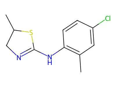 N-(4-chloro-2-methylphenyl)-5-methyl-4,5-dihydro-1,3-thiazol-2-amine structure