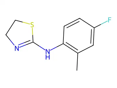 N-(4-fluoro-2-methylphenyl)-4,5-dihydro-1,3-thiazol-2-amine structure