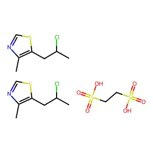Thiazole, 5-(2-chloropropyl)-4-methyl-, 1,2-ethanedisulfonate (2:1) structure