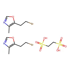 Oxazole, 5-(2-bromoethyl)-4-methyl-, 1,2-ethanedisulfonate (2:1) structure