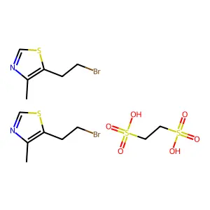 Thiazole, 5-(2-bromoethyl)-4-methyl-, 1,2-ethanedisulfonate (2:1) structure