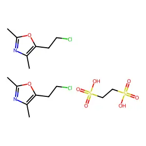 Oxazole, 5-(2-chloroethyl)-2,4-dimethyl-, 1,2-ethanedisulfonate (2:1) structure