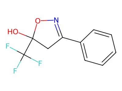 5-Hydroxy-3-phenyl-5-(trifluoromethyl)-4,5-dihydroisoxazole structure