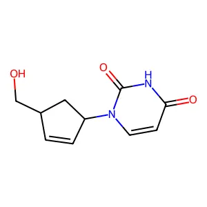 1-[(1S,4R)-4-(hydroxymethyl)cyclopent-2-en-1-yl]pyrimidine-2,4-dione structure
