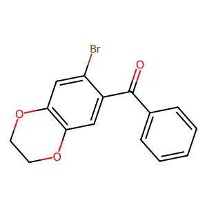(7-Bromo-2,3-dihydro-1,4-benzodioxin-6-yl)(phenyl)methanone structure