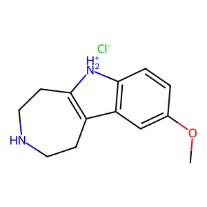 Azepino(4,5-b)indole, 1,2,3,4,5,6-hexahydro-9-methoxy-, monohydrochloride structure