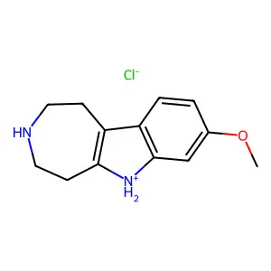 Azepino(4,5-b)indole, 1,2,3,4,5,6-hexahydro-8-methoxy-, monohydrochloride structure