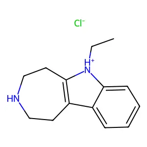 Azepino(4,5-b)indole, 6-ethyl-1,2,3,4,5,6-hexahydro-, monohydrochloride structure