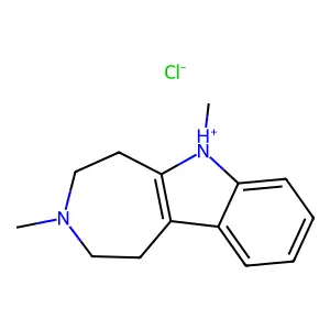 Azepino(4,5-b)indole, 1,2,3,4,5,6-hexahydro-3,6-dimethyl-, monohydrochloride structure