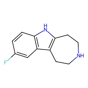 9-Fluoro-1,2,3,4,5,6-hexahydroazepino(4,5-b)indole structure