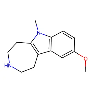 9-Methoxy-6-methyl-1,2,3,4,5,6-hexahydroazepino[4,5-b]indole structure