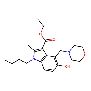 Ethyl 1-butyl-5-hydroxy-2-methyl-4-(morpholin-4-ylmethyl)indole-3-carboxylate structure