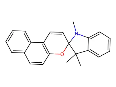 1,3,3-Trimethylindolino-beta-naphthopyrylospiran structure