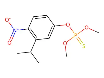 Phosphorothioic acid, O,O-dimethyl O-(3-isopropyl-4-nitrophenyl) ester structure
