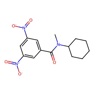 N-cyclohexyl-N-methyl-3,5-dinitrobenzamide structure