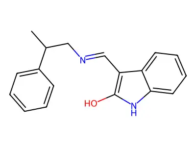 2H-Indol-2-one, 1,3-dihydro-3-(((2-phenylpropyl)amino)methylene)-, (Z)- structure