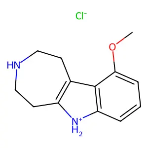Azepino(4,5-b)indole, 1,2,3,4,5,6-hexahydro-10-methoxy-, monohydrochloride structure