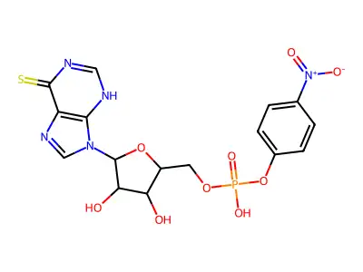 [3,4-dihydroxy-5-(6-sulfanylidene-3H-purin-9-yl)oxolan-2-yl]methyl (4-nitrophenyl) hydrogen phosphate structure