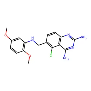 5-Chloro-6-[(2,5-dimethoxyanilino)methyl]quinazoline-2,4-diamine structure