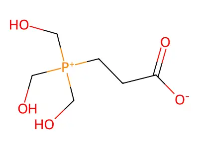 3-[Tris(hydroxymethyl)phosphonio]propionate structure