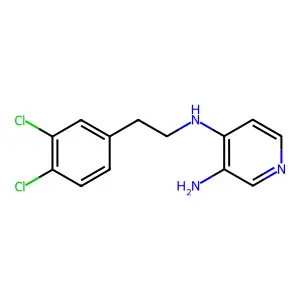 Pyridine, 3-amino-4-((3,4-dichlorophenethyl)amino)- structure