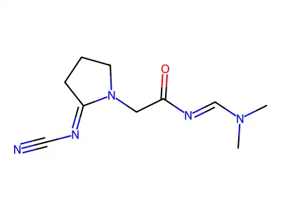 2-(Cyanoimino)-N-((dimethylamino)methylene)-1-pyrrolidineacetamide structure
