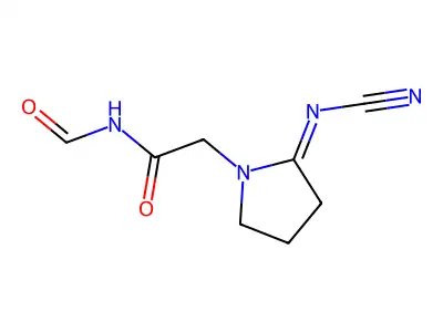 2-(Cyanoimino)-N-formyl-1-pyrrolidineacetamide structure