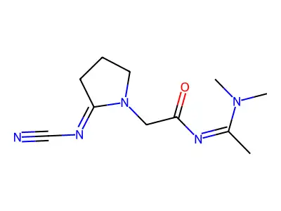 2-(Cyanoimino)-N-(1-(dimethylamino)ethylidene)-1-pyrrolidineacetamide structure
