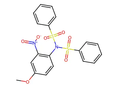N-(benzenesulfonyl)-N-(4-methoxy-2-nitrophenyl)benzenesulfonamide structure