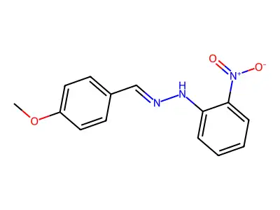 p-Anisaldehyde o-nitrophenyl hydrazone structure