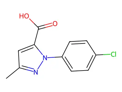 1-(4-Chlorophenyl)-3-methyl-1H-pyrazole-5-carboxylic acid structure
