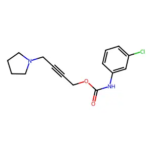 Carbanilic acid, m-chloro-, 4-(1-pyrrolidinyl)-2-butynyl ester structure
