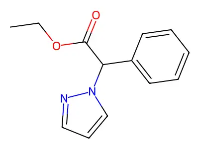 ethyl 2-phenyl-2-(1H-pyrazol-1-yl)acetate structure