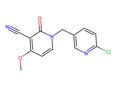 1-[(6-chloro-3-pyridinyl)methyl]-4-methoxy-2-oxo-1,2-dihydro-3-pyridinecarbonitrile structure