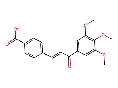4-[3-Oxo-3-(3,4,5-trimethoxyphenyl)prop-1-enyl]benzoic acid structure