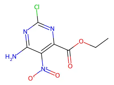 Ethyl 6-amino-2-chloro-5-nitropyrimidine-4-carboxylate structure