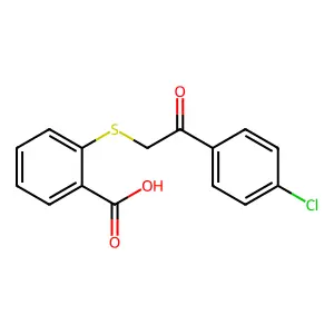 2-{[2-(4-Chlorophenyl)-2-oxoethyl]sulfanyl}benzoic acid structure