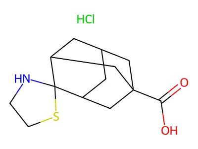 Spiro(thiazolidine-2,2'-tricyclo(3.3.1.1(sup 3,7))decane)-5'-carboxylic acid, hydrochloride structure