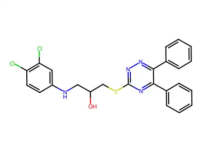 1-((3,4-Dichlorophenyl)amino)-3-((5,6-diphenyl-1,2,4-triazin-3-yl)thio)-2-propanol structure