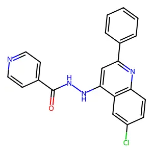 2-Phenyl-4-isonicotinyl-hydrazino-6-chloro-quinoline structure