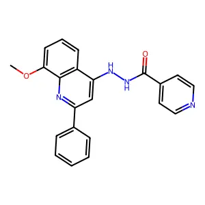 2-Phenyl-4-isonicotinyl-hydrazino-8-methoxy-quinoline structure